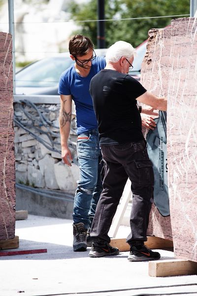 Work In Progress – Block selection, cutting with two-axis shaping machine and Robot Milling of the copy of St. Bartholomew Scorticato made by Barry X Ball inside the TorArt studios (photo Laura Veschi):